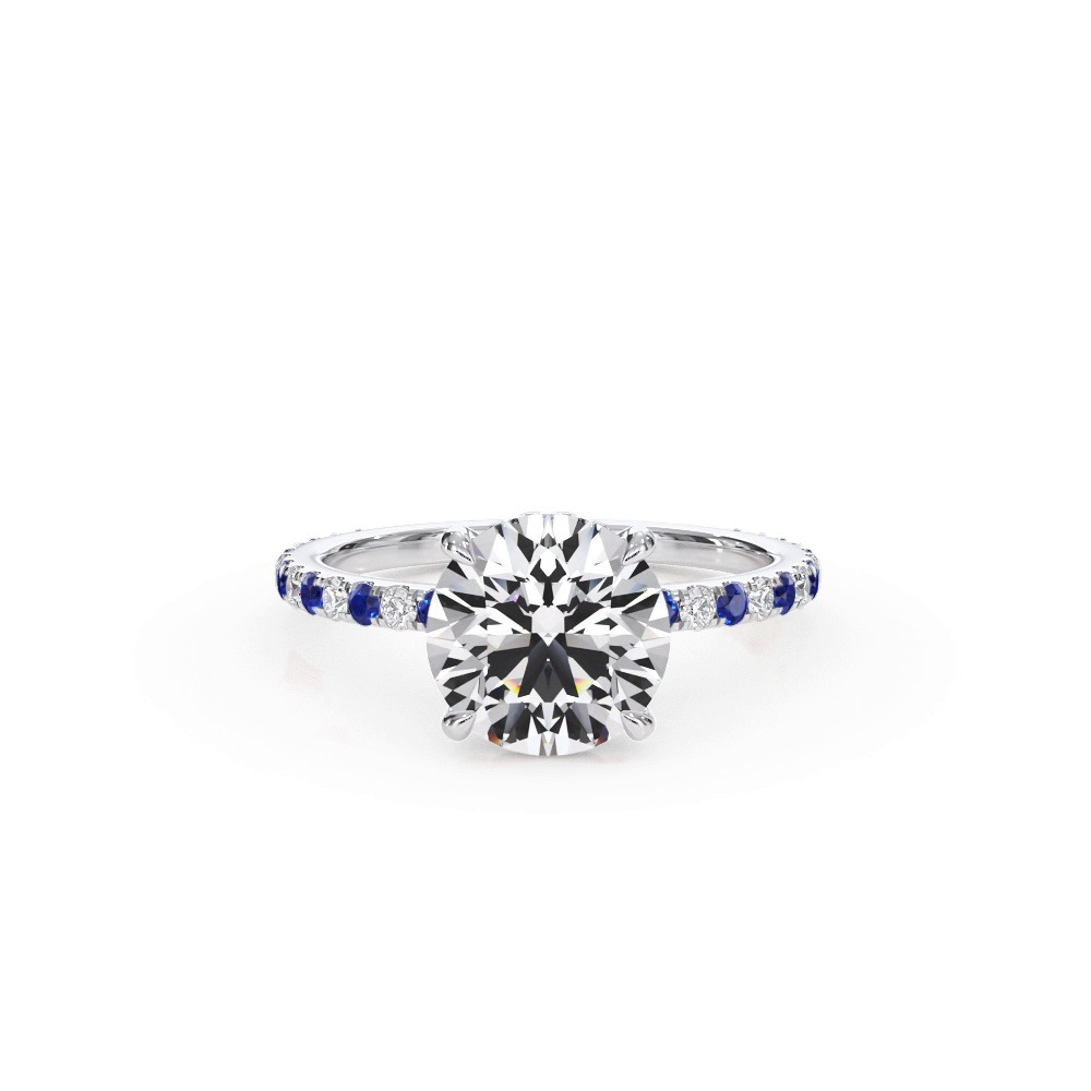 360 degree view of Bellora Lab Sapphire & Diamond Hidden Halo Engagement Ring (1.6mm)
