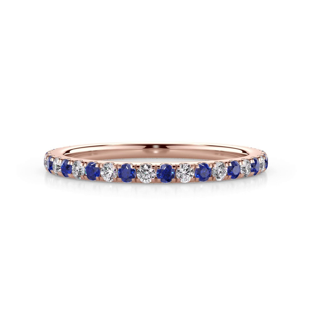360 degree view of Bellora Sapphire & Diamond Pavé Band (1.6mm)