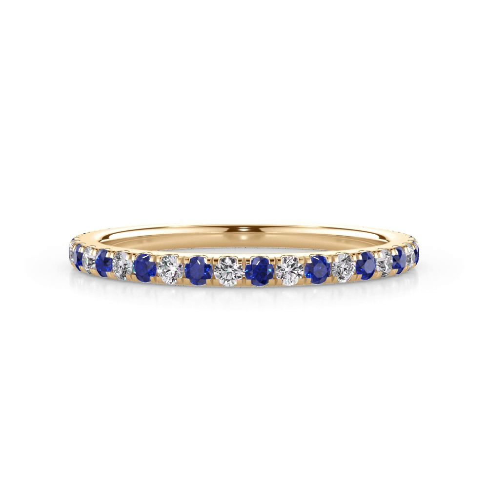 360 degree view of Bellora Sapphire & Diamond Pavé Band (1.6mm)
