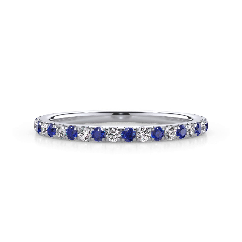 360 degree view of Bellora Sapphire & Diamond Pavé Band (1.6mm)