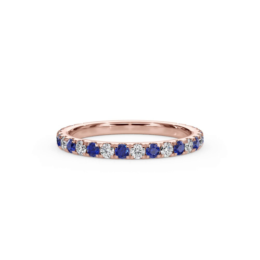 360 degree view of Bellora Sapphire & Diamond Pavé Band (2mm)