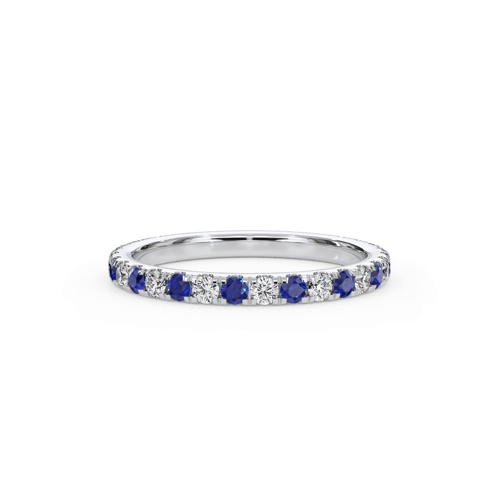 360 degree view of Bellora Sapphire & Diamond Pavé Band (2mm)