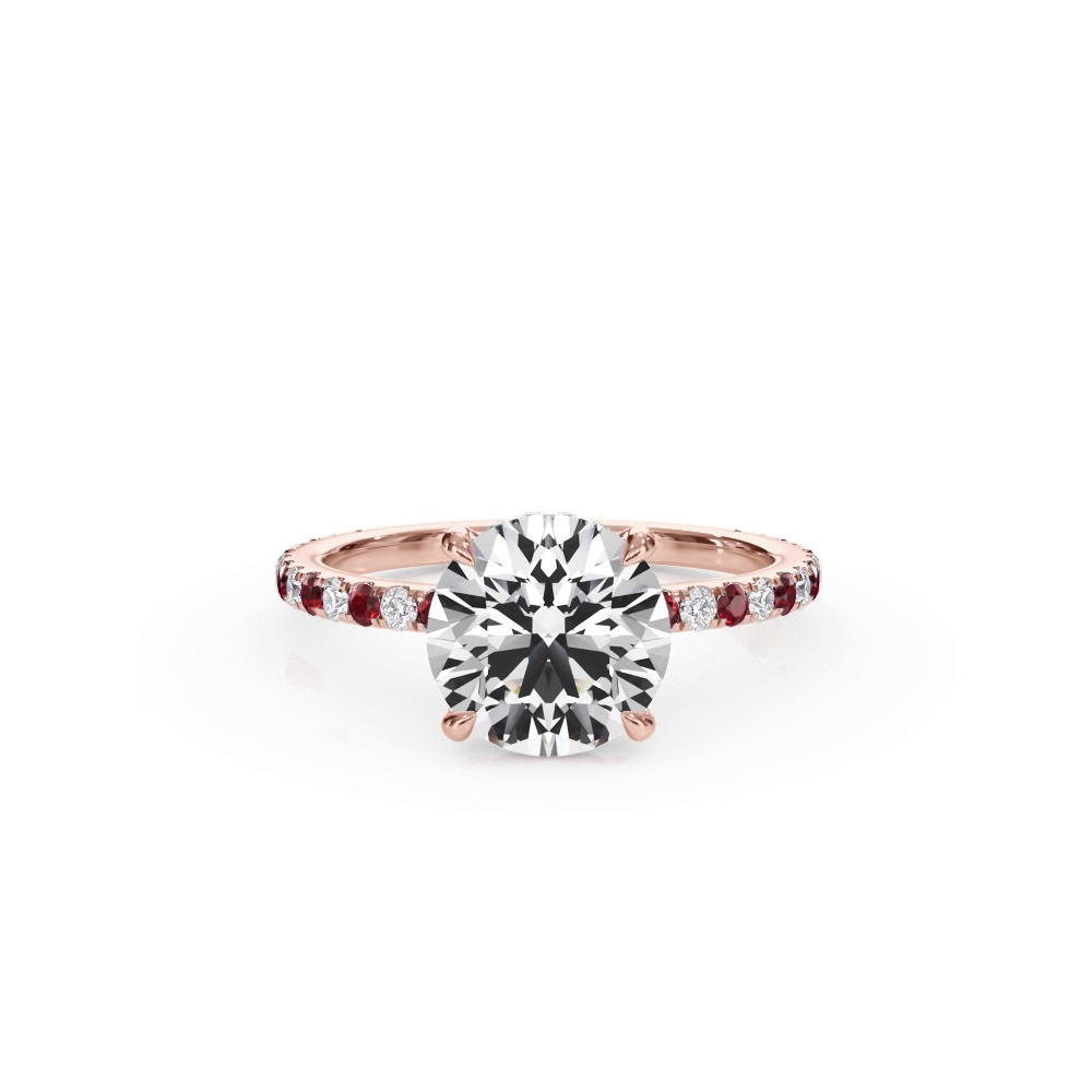 360 degree view of Bellora Lab Ruby & Diamond Hidden Halo Engagement Ring (1.6mm)