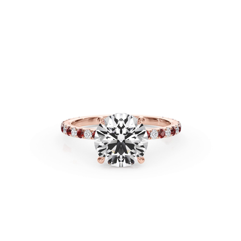 360 degree view of Bellora Ruby & Diamond Hidden Halo Engagement Ring (1.6mm)