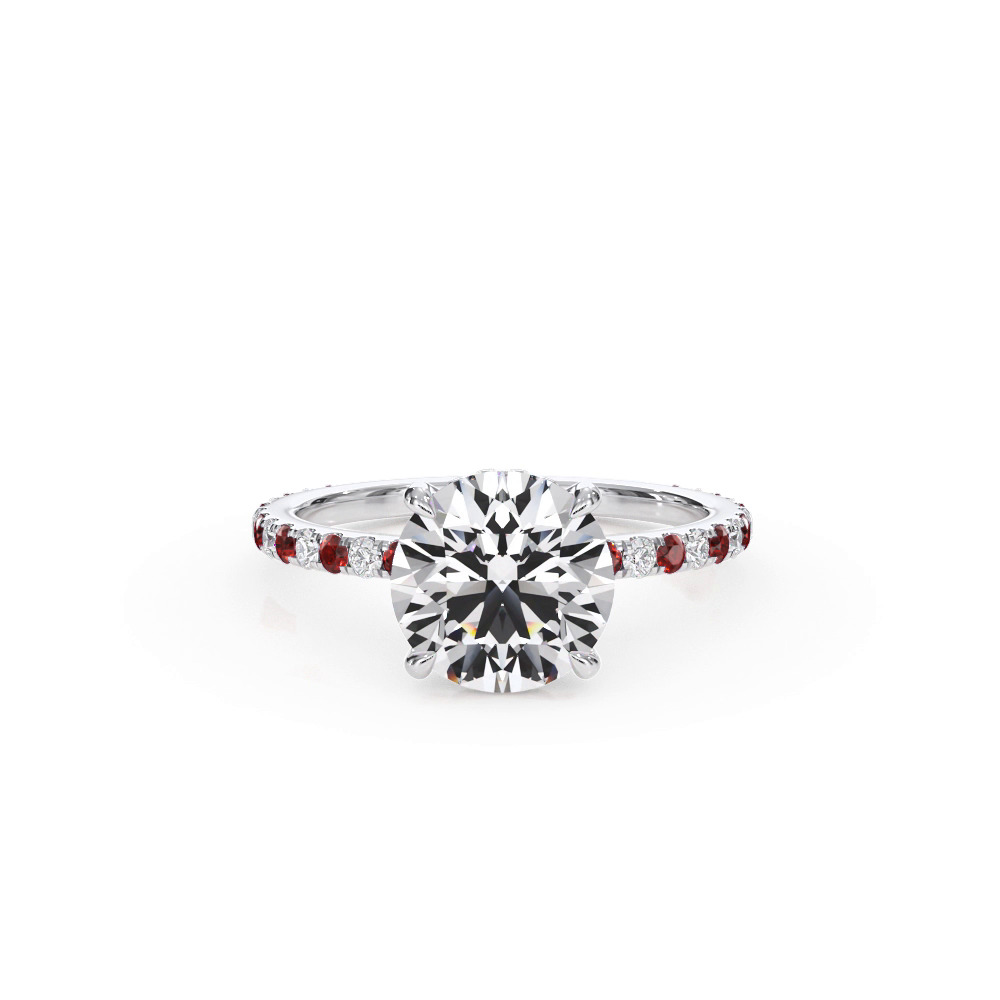 360 degree view of Bellora Lab Ruby & Diamond Hidden Halo Engagement Ring (1.6mm)