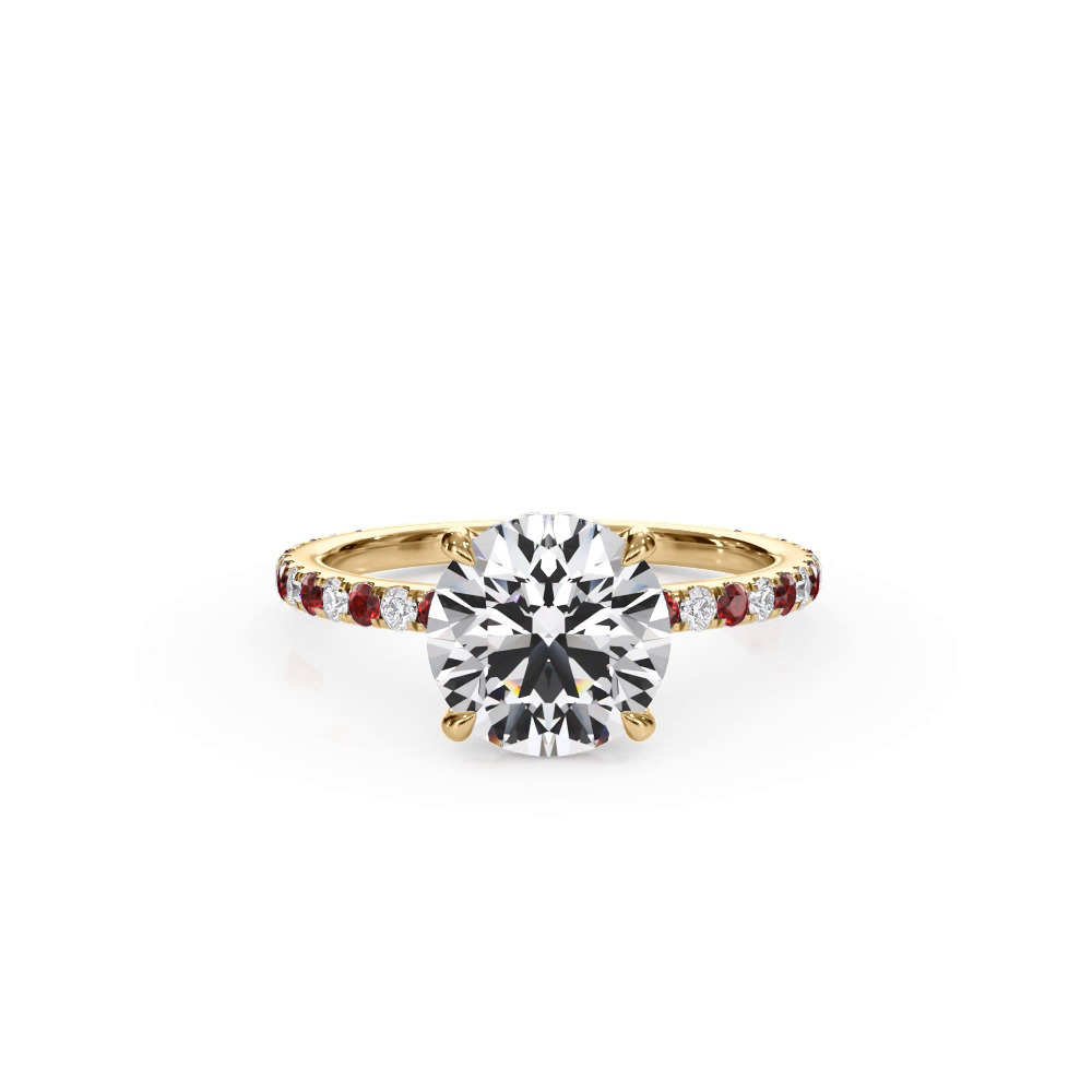 360 degree view of Bellora Lab Ruby & Diamond Hidden Halo Engagement Ring (1.6mm)