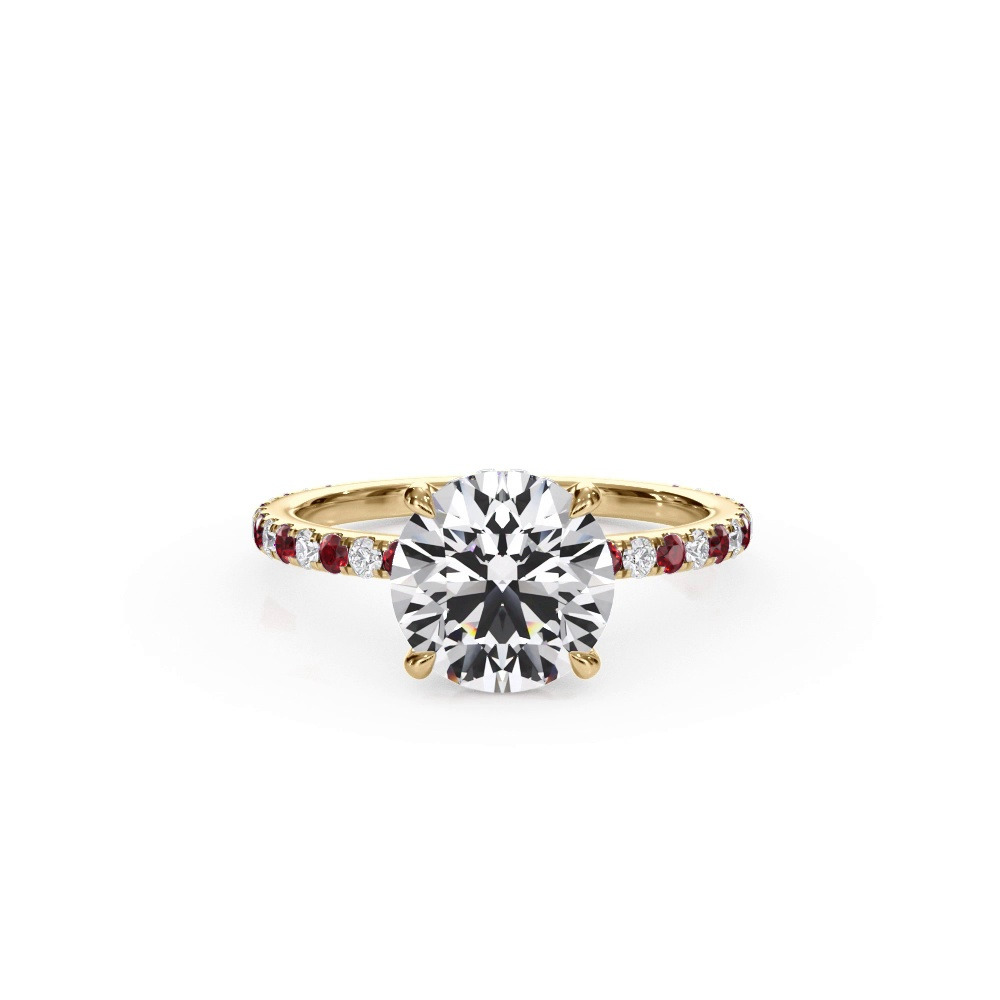 360 degree view of Bellora Ruby & Diamond Hidden Halo Engagement Ring (1.6mm)