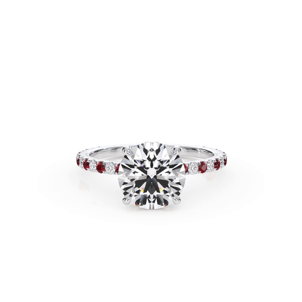360 degree view of Bellora Ruby & Diamond Hidden Halo Engagement Ring (1.6mm)