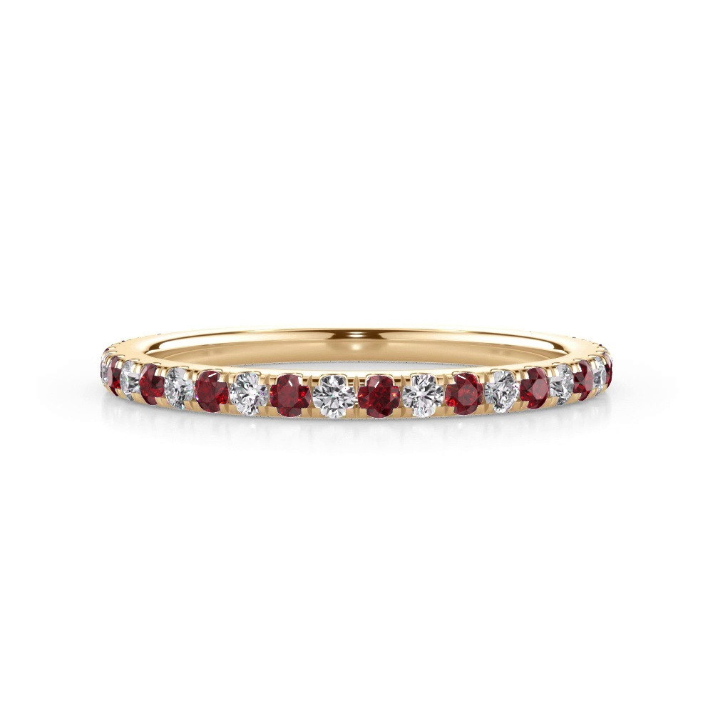 360 degree view of Bellora Ruby & Diamond Pavé Band (1.6mm)
