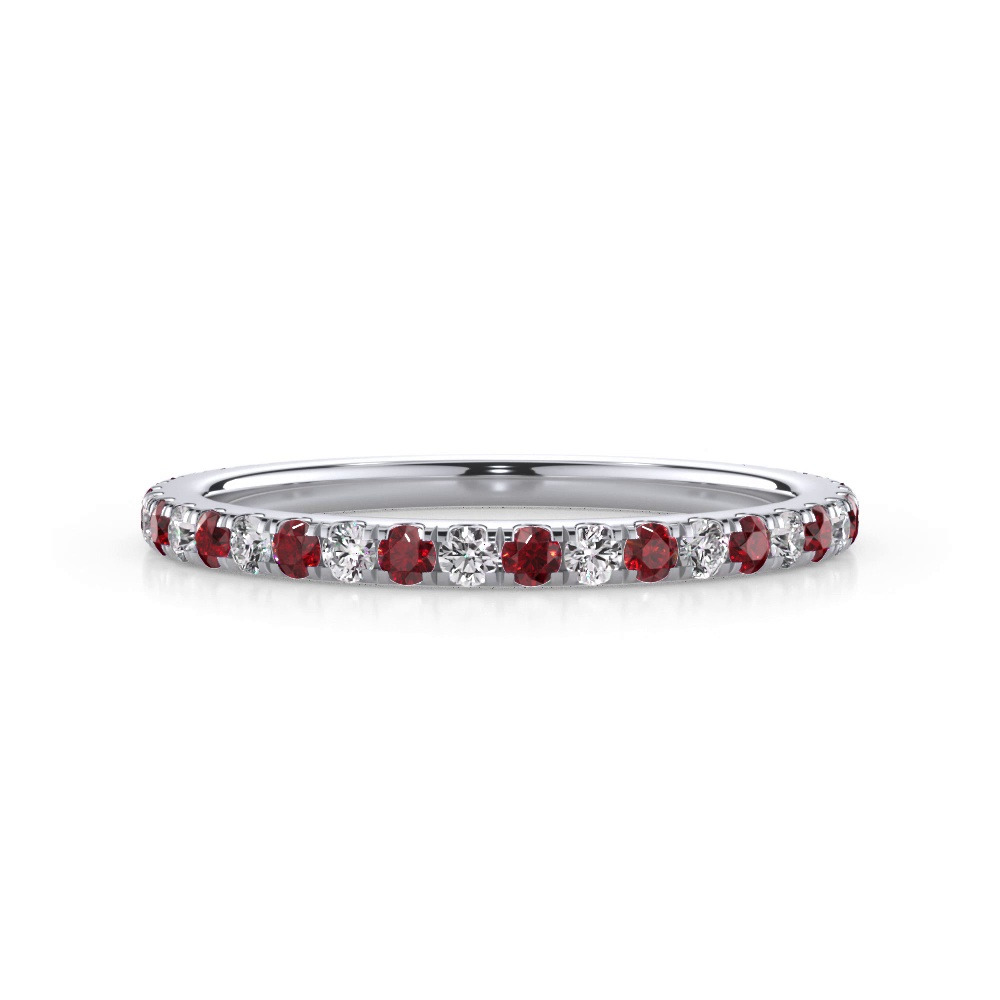360 degree view of Bellora Ruby & Diamond Pavé Band (1.6mm)