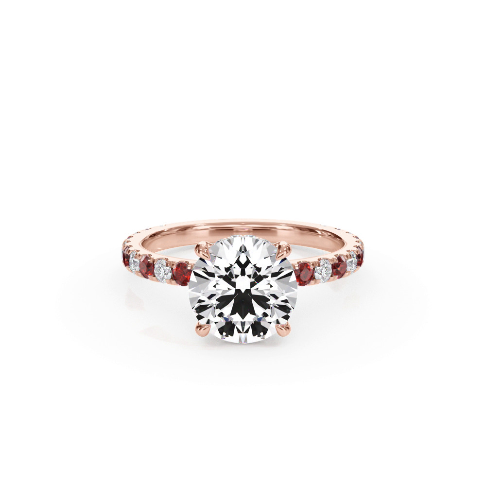 360 degree view of Bellora Ruby & Diamond Hidden Halo Engagement Ring (2mm)