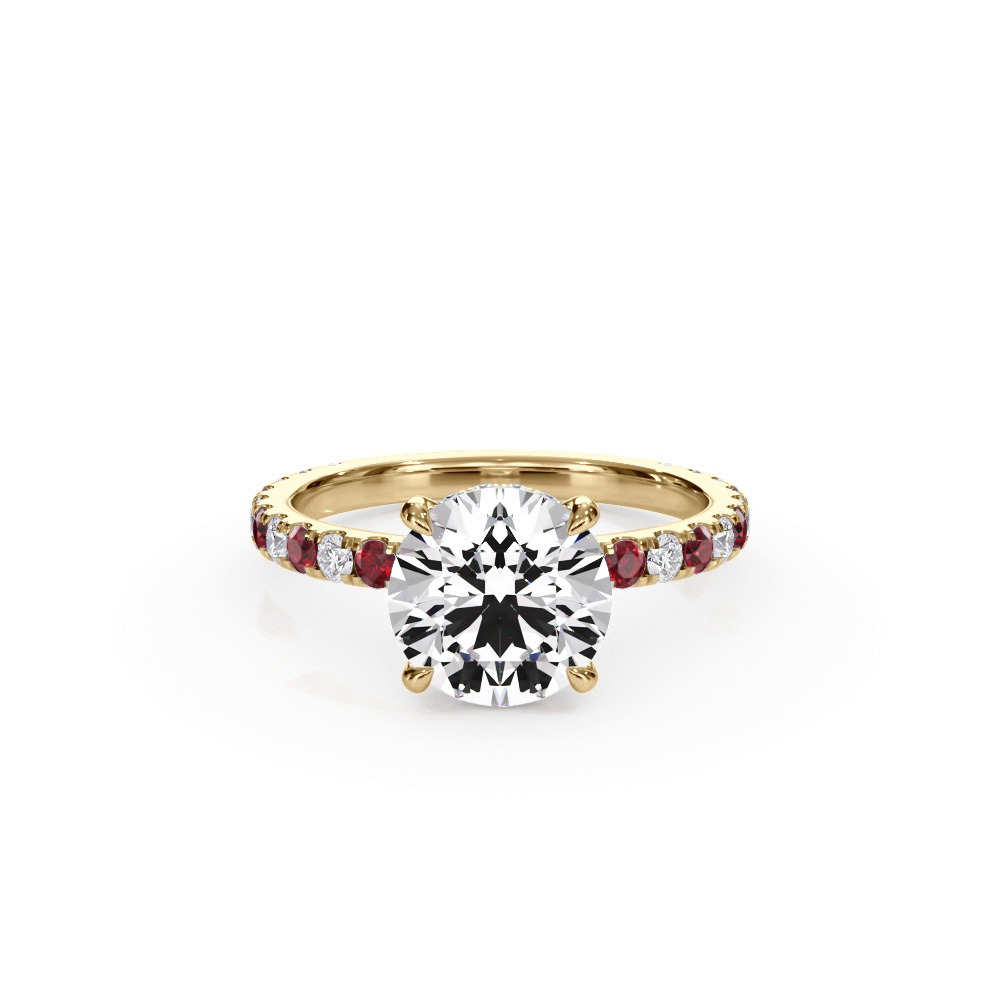 360 degree view of Bellora Ruby & Diamond Hidden Halo Engagement Ring (2mm)
