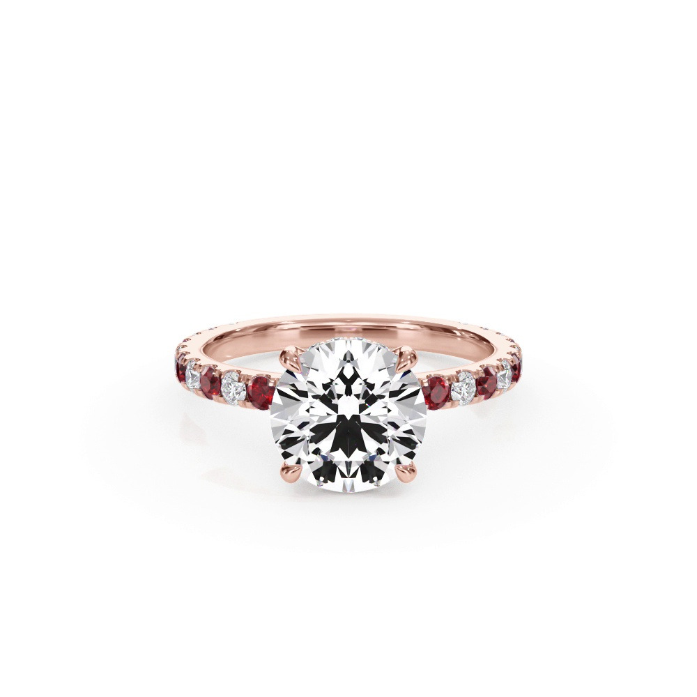 360 degree view of Bellora Ruby & Diamond Hidden Halo Engagement Ring (2mm)