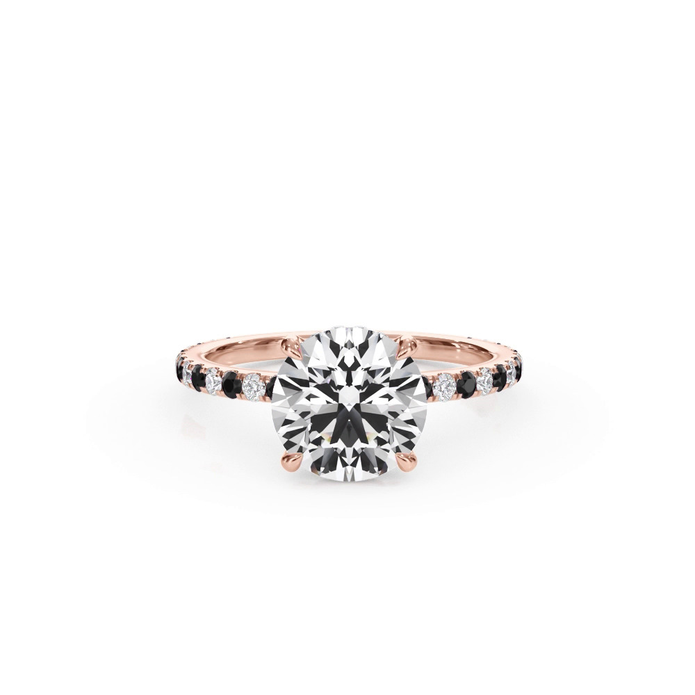 360 degree view of Bellora Black & White Diamond Hidden Halo Engagement Ring (1.6mm)