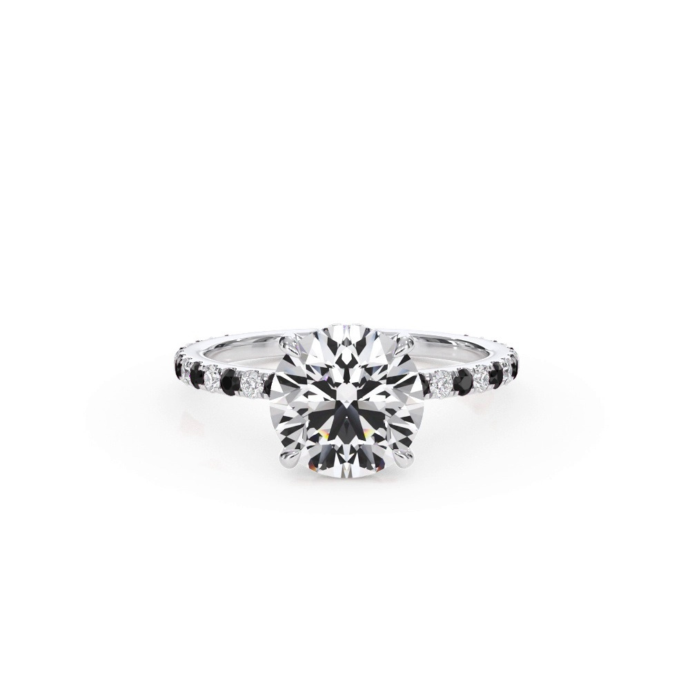 360 degree view of Bellora Black & White Diamond Hidden Halo Engagement Ring (1.6mm)
