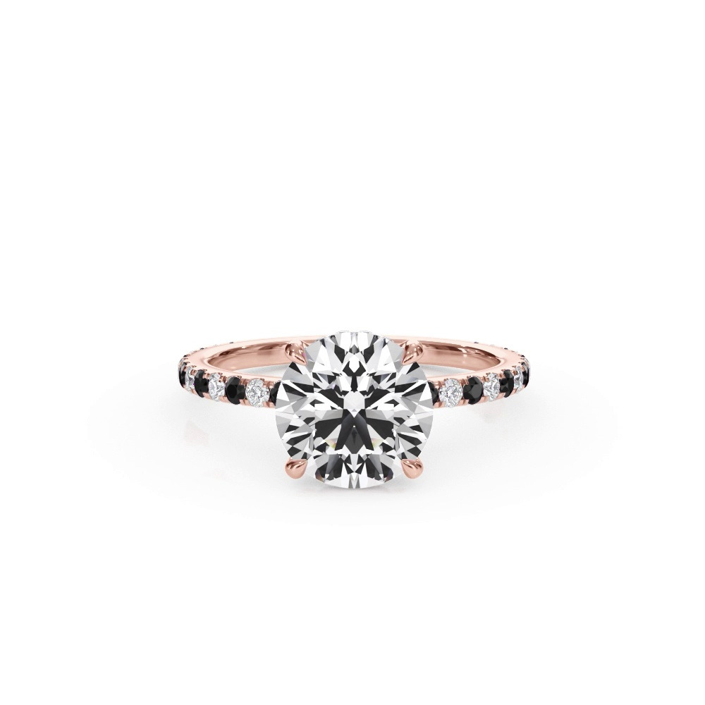 360 degree view of Bellora Black & White Diamond Hidden Halo Engagement Ring (1.6mm)