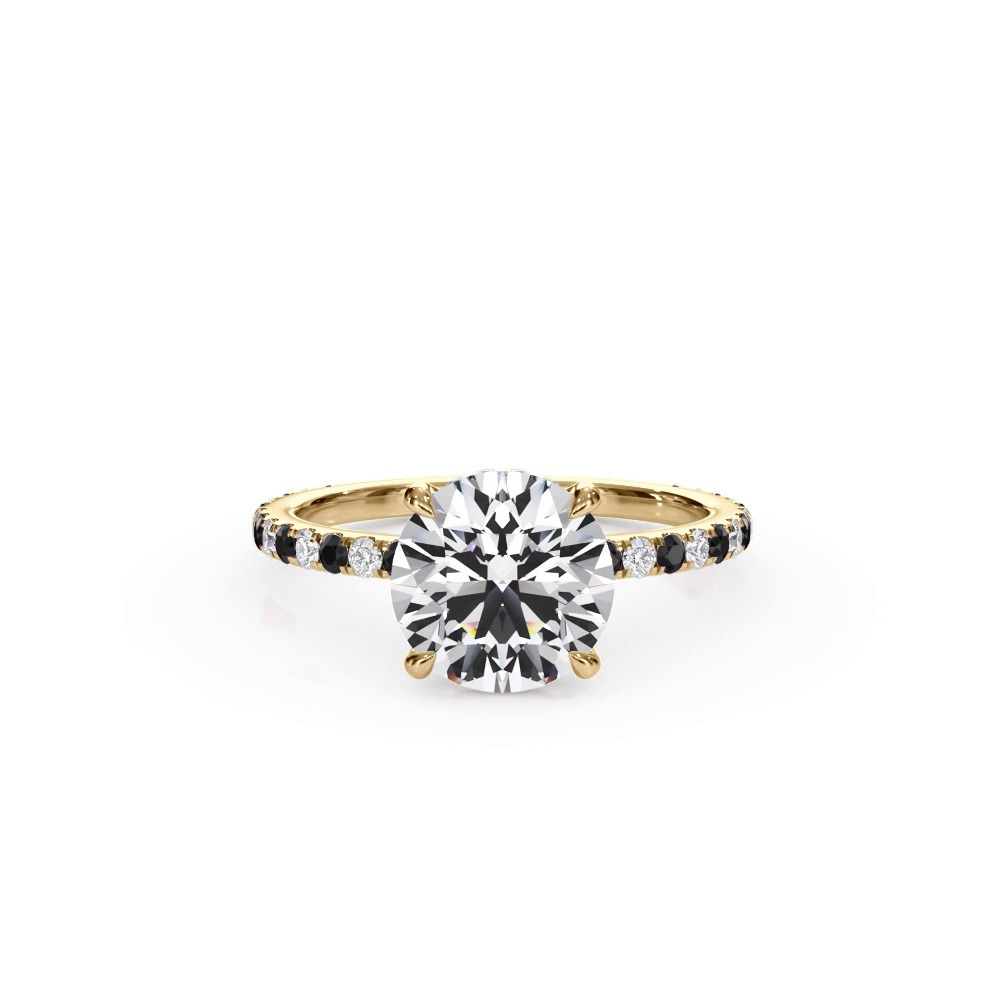 360 degree view of Bellora Black & White Lab Diamond Hidden Halo Engagement Ring (1.6mm)