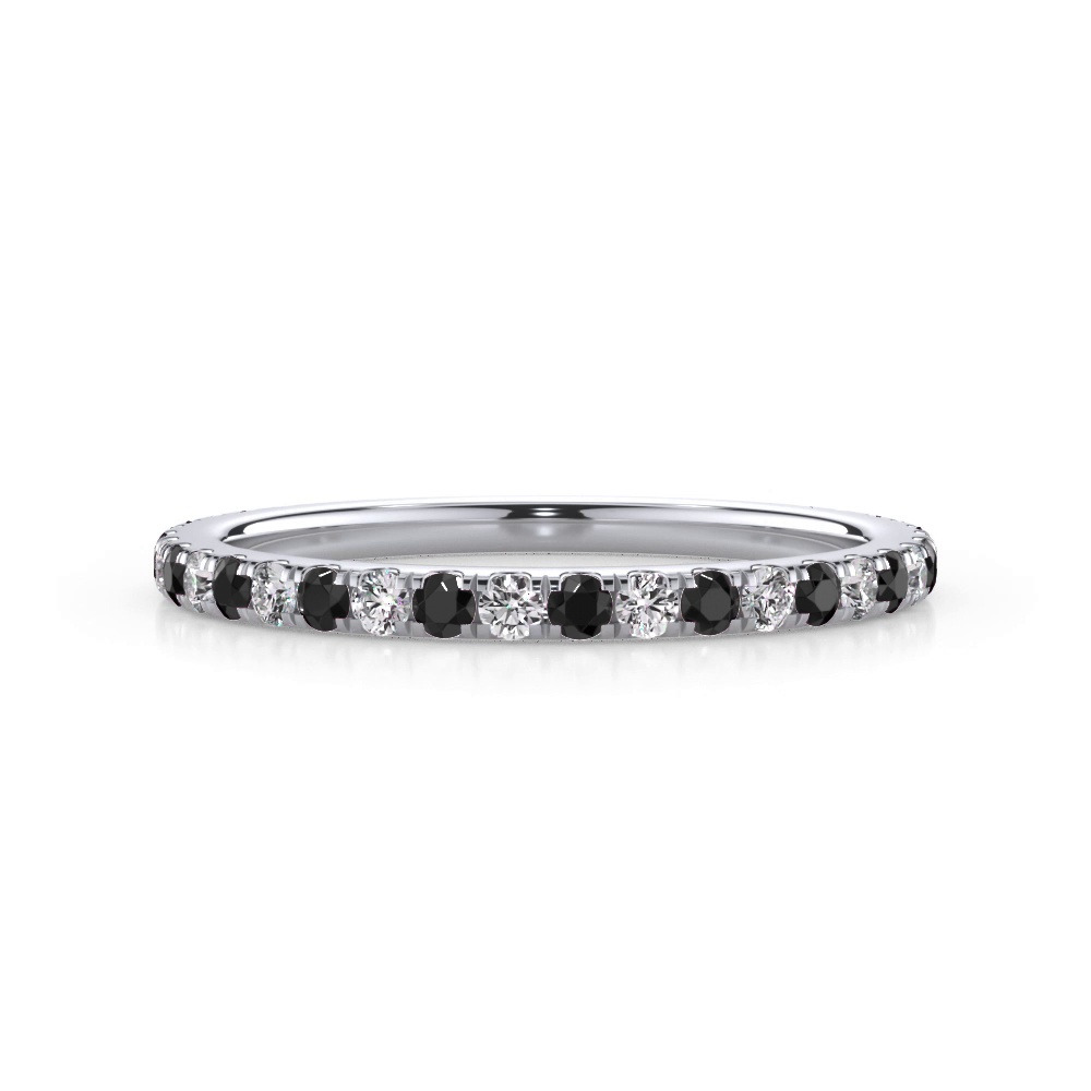 360 degree view of Bellora Black & White Diamond Pavé Band (1.6mm)