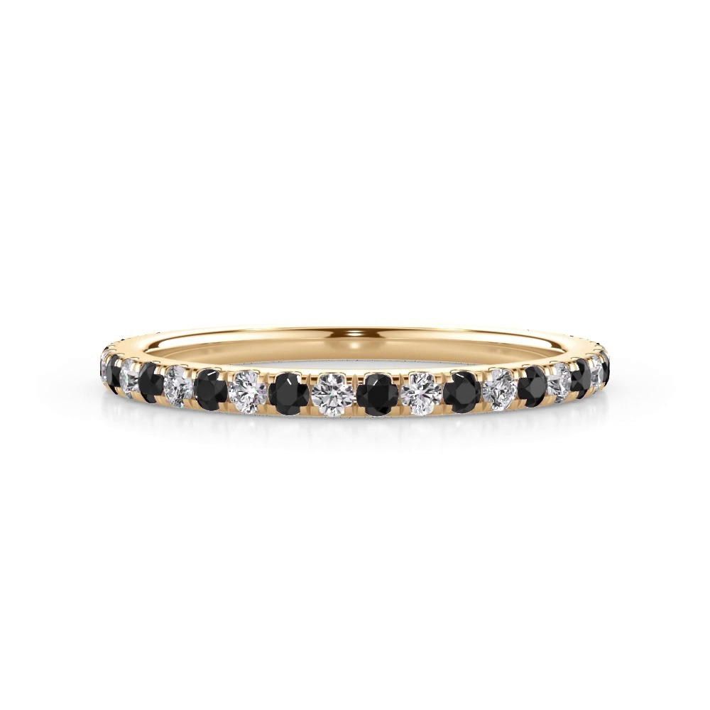 360 degree view of Bellora Black & White Diamond Pavé Band (1.6mm)