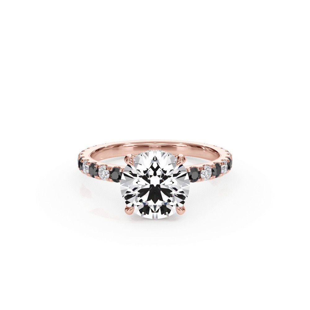 360 degree view of Bellora Black & White Diamond Hidden Halo Engagement Ring (2mm)