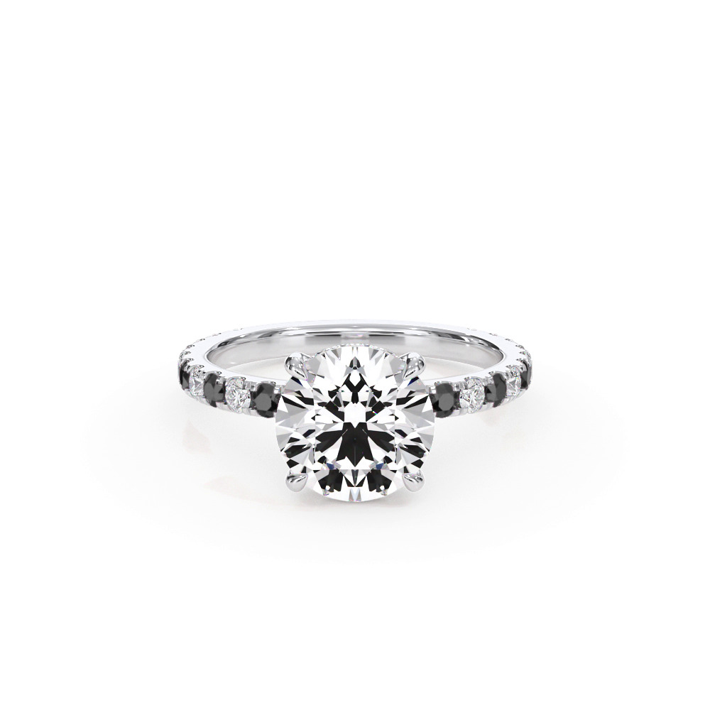 360 degree view of Bellora Black & White Lab Diamond Hidden Halo Engagement Ring (2mm)