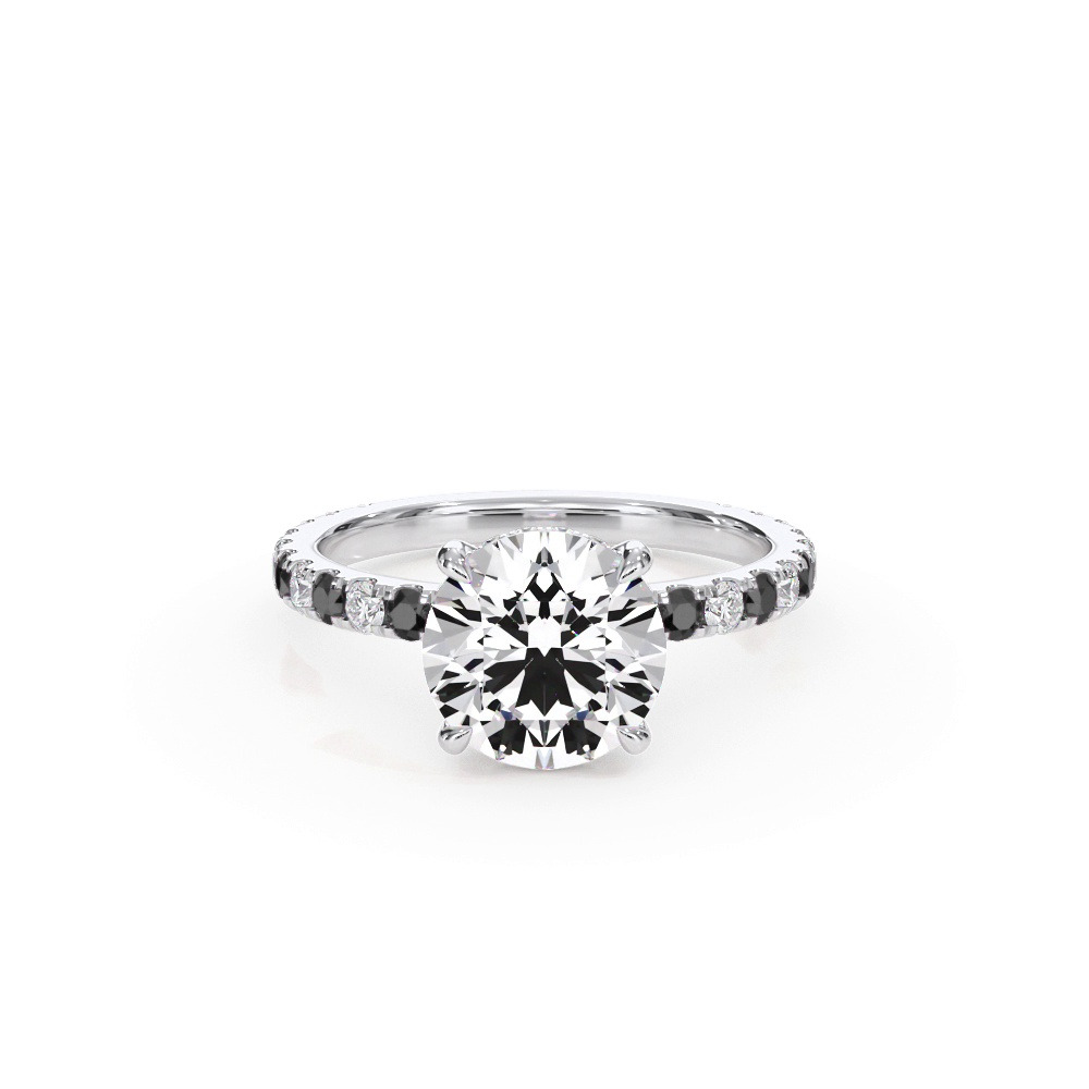 360 degree view of Bellora Black & White Diamond Hidden Halo Engagement Ring (2mm)