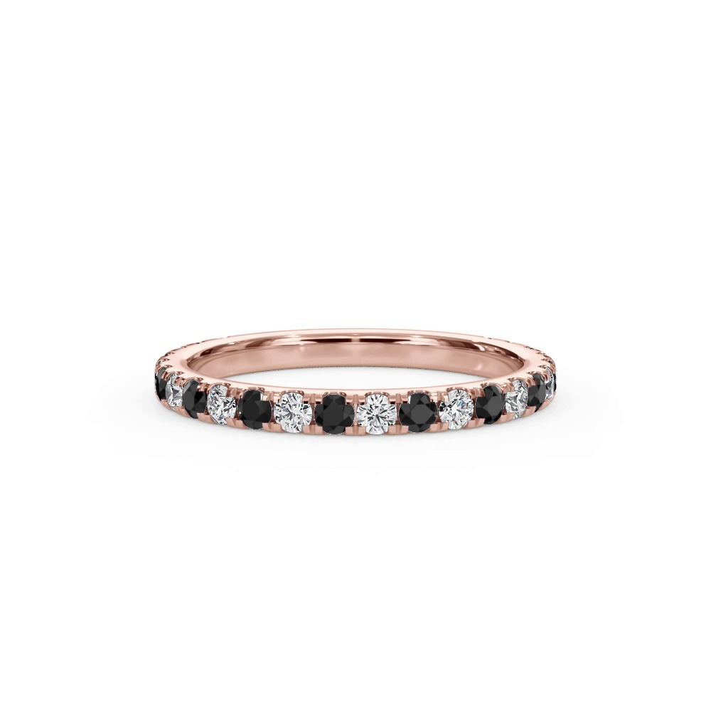 360 degree view of Bellora Black & White Lab Diamond Pavé Band (2mm)