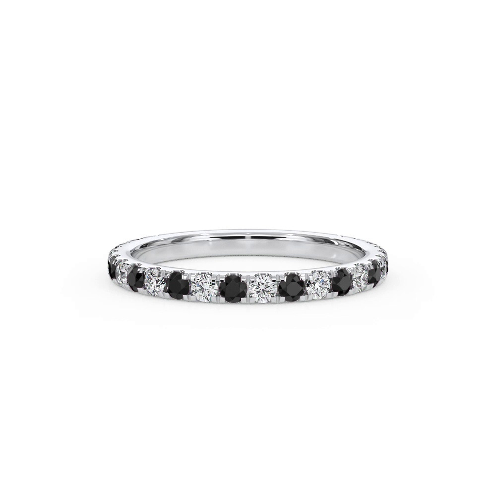 360 degree view of Bellora Black & White Lab Diamond Pavé Band (2mm)