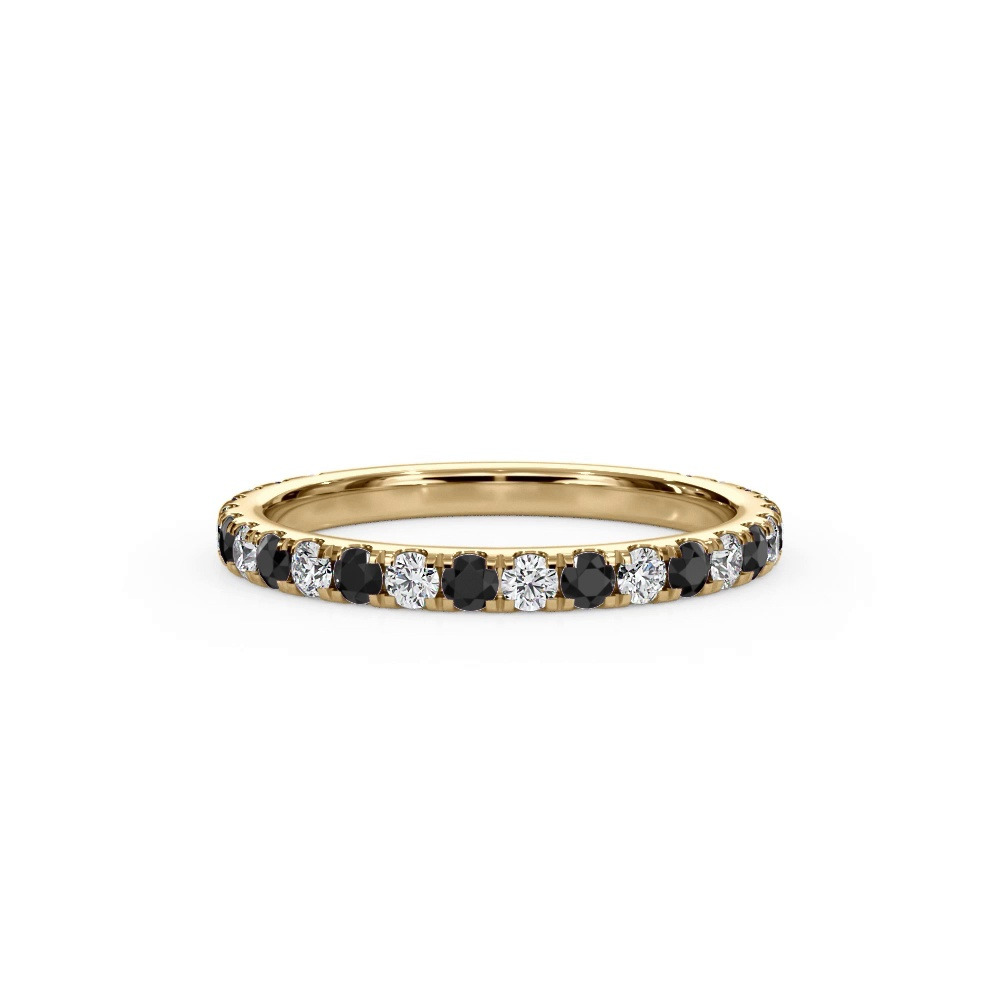 360 degree view of Bellora Black & White Lab Diamond Pavé Band (2mm)