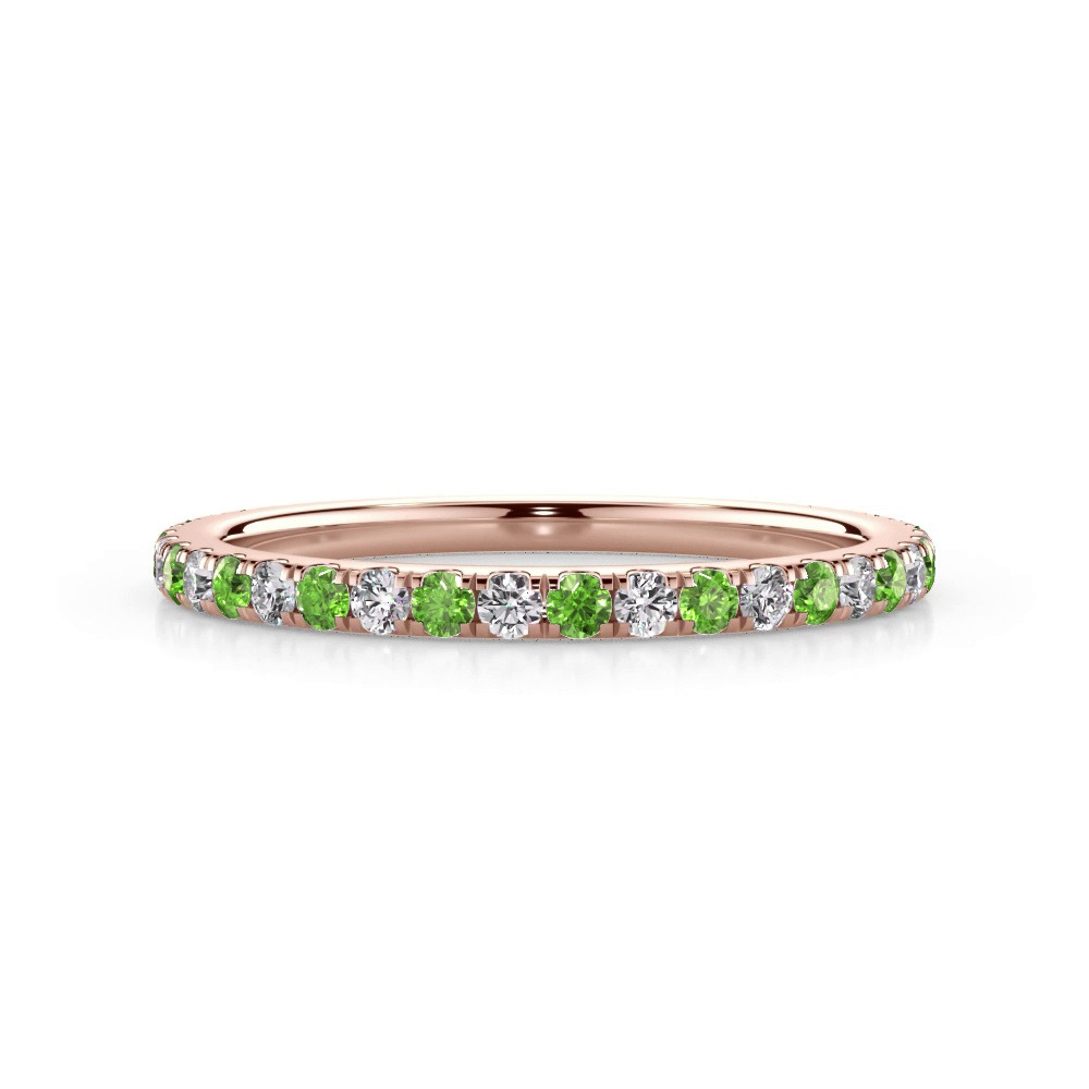 360 degree view of Bellora Lab Tsavorite & Diamond Pavé Band (1.6mm)