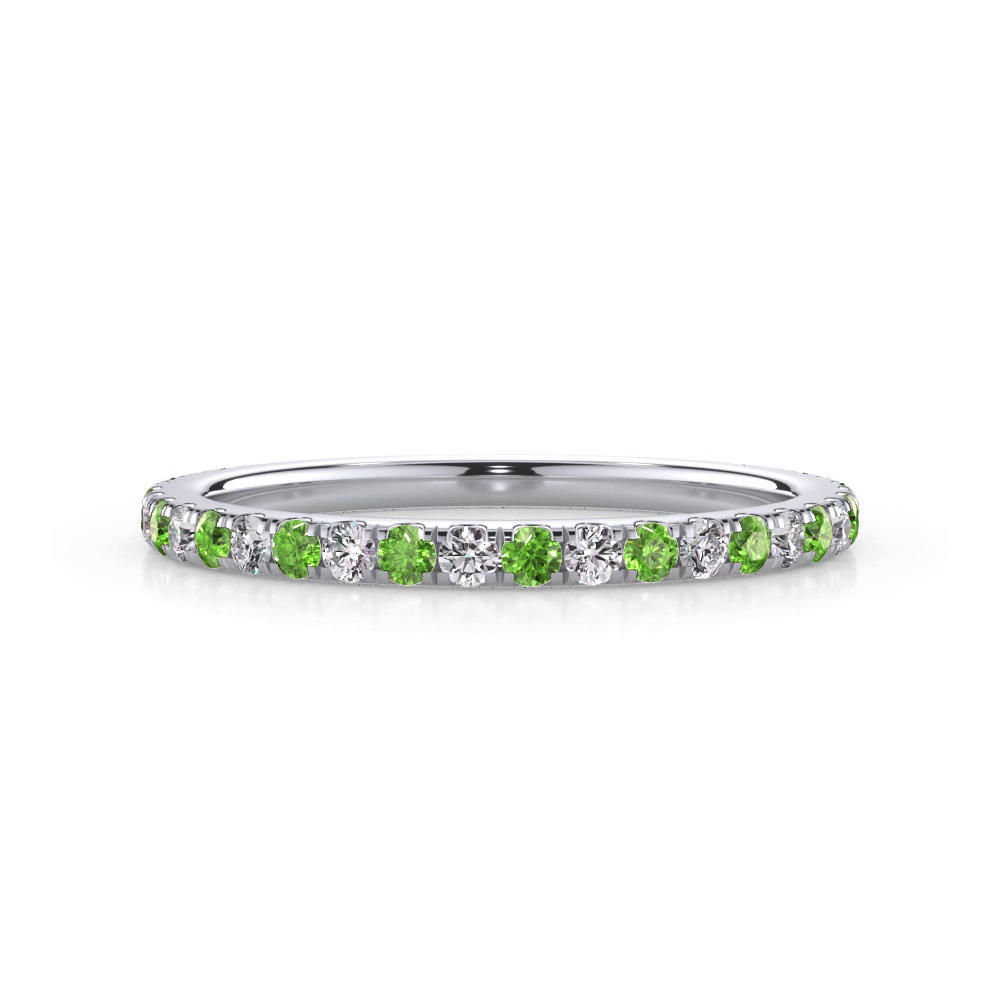 360 degree view of Bellora Lab Tsavorite & Diamond Pavé Band (1.6mm)