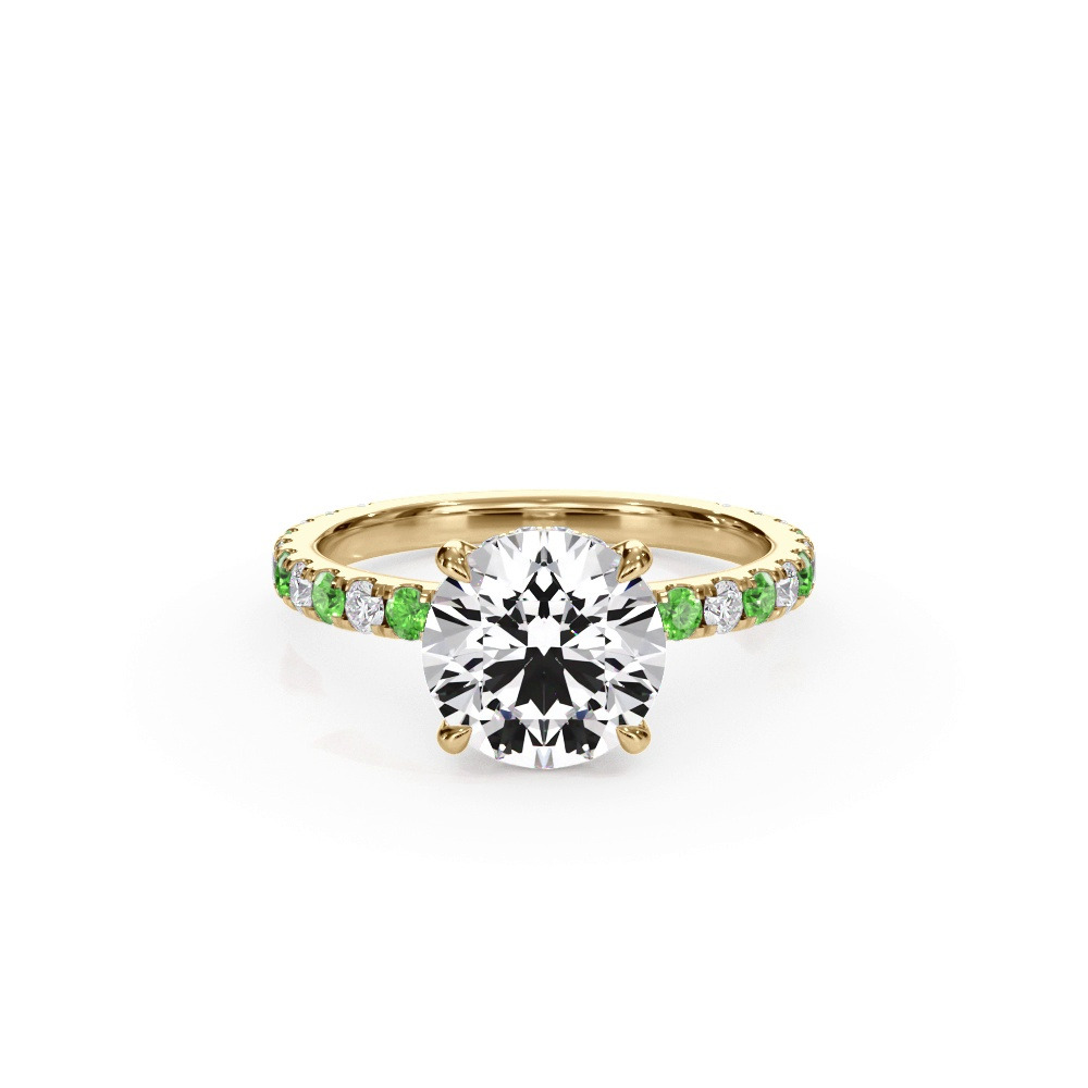 360 degree view of Bellora Tsavorite & Diamond Hidden Halo Engagement Ring (2mm)