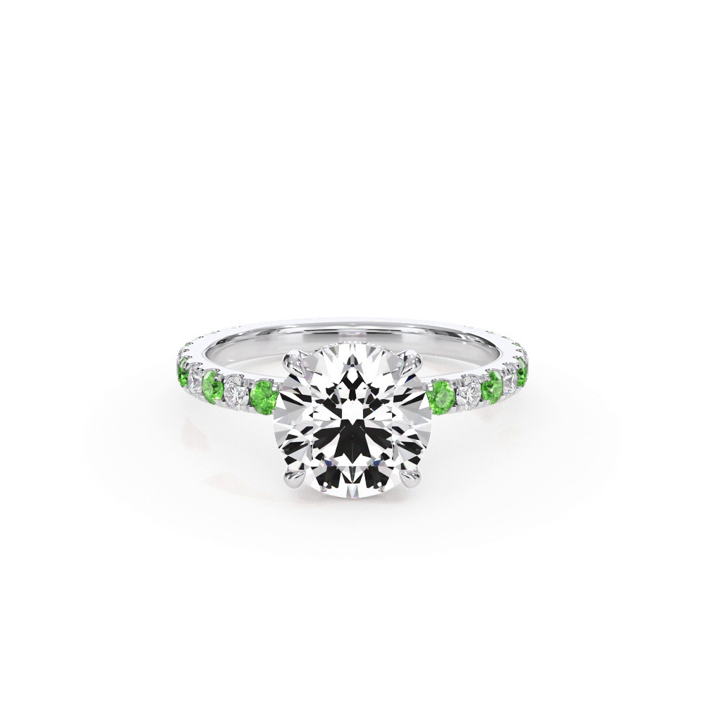 360 degree view of Bellora Lab Tsavorite & Diamond Hidden Halo Engagement Ring (2mm)