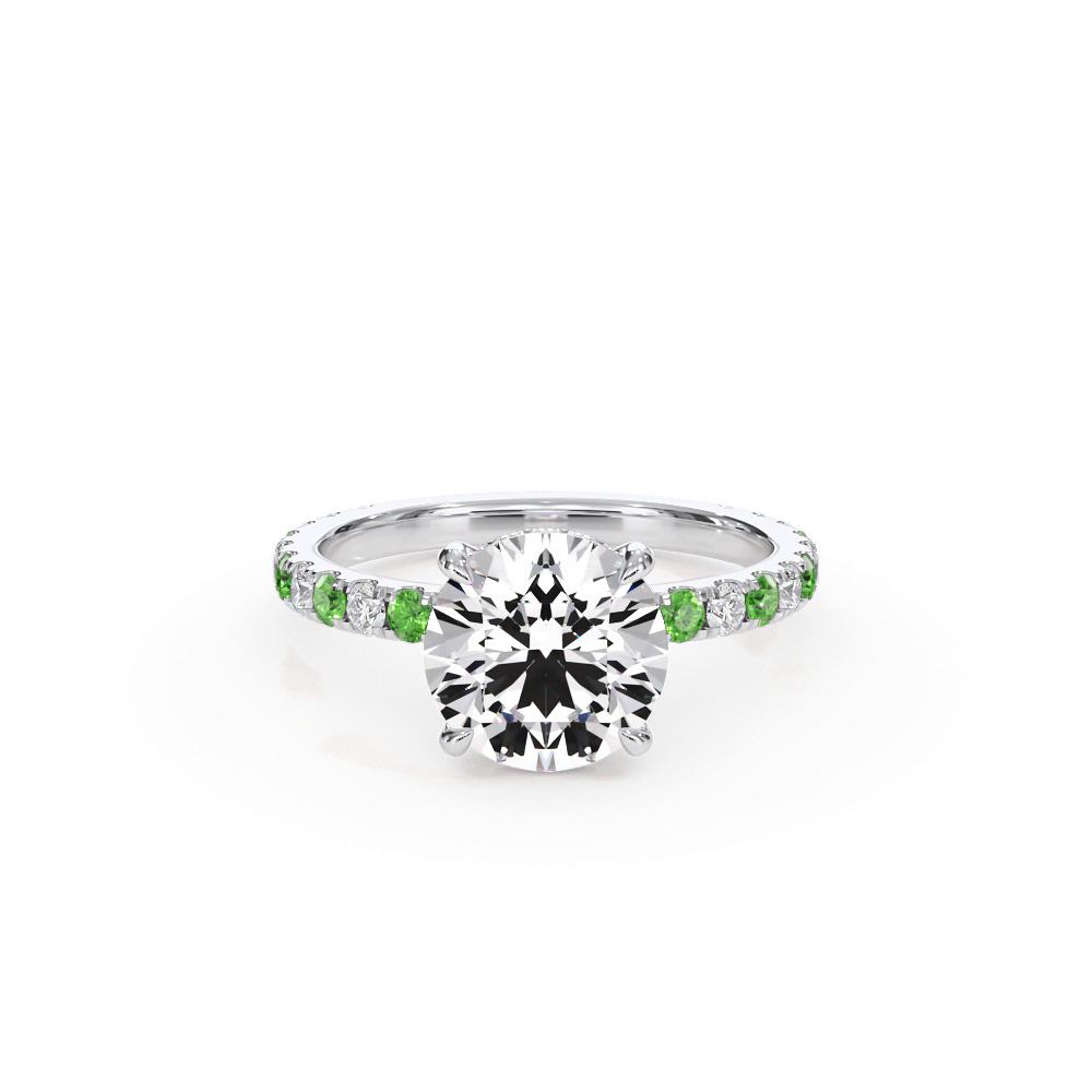 360 degree view of Bellora Tsavorite & Diamond Hidden Halo Engagement Ring (2mm)