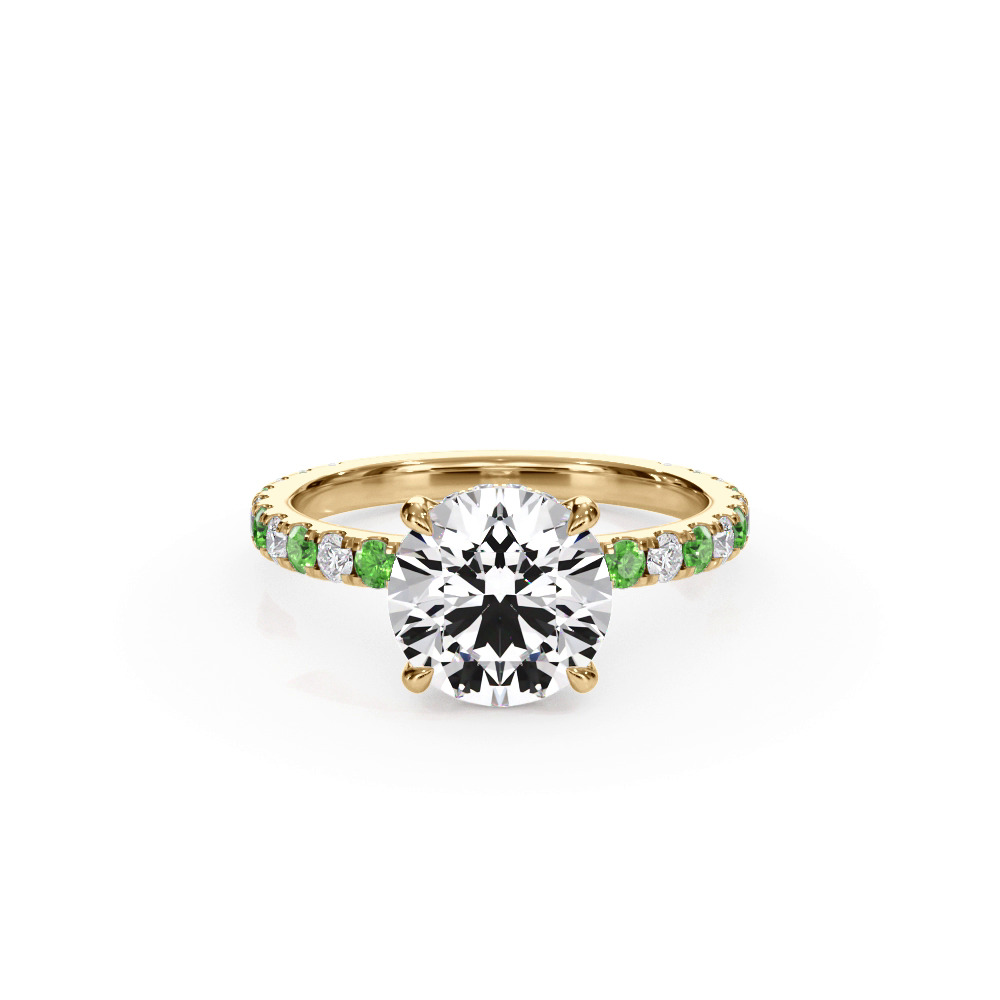 360 degree view of Bellora Tsavorite & Diamond Hidden Halo Engagement Ring (2mm)