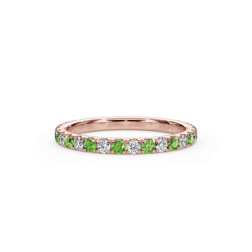 360 degree view of Bellora Lab Tsavorite & Diamond Pavé Band (2mm)