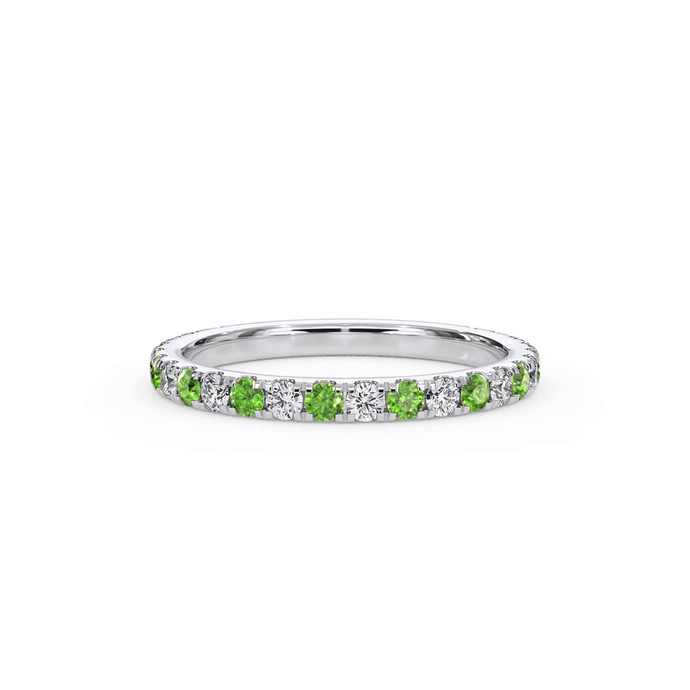 360 degree view of Bellora Tsavorite & Diamond Pavé Band (2mm)