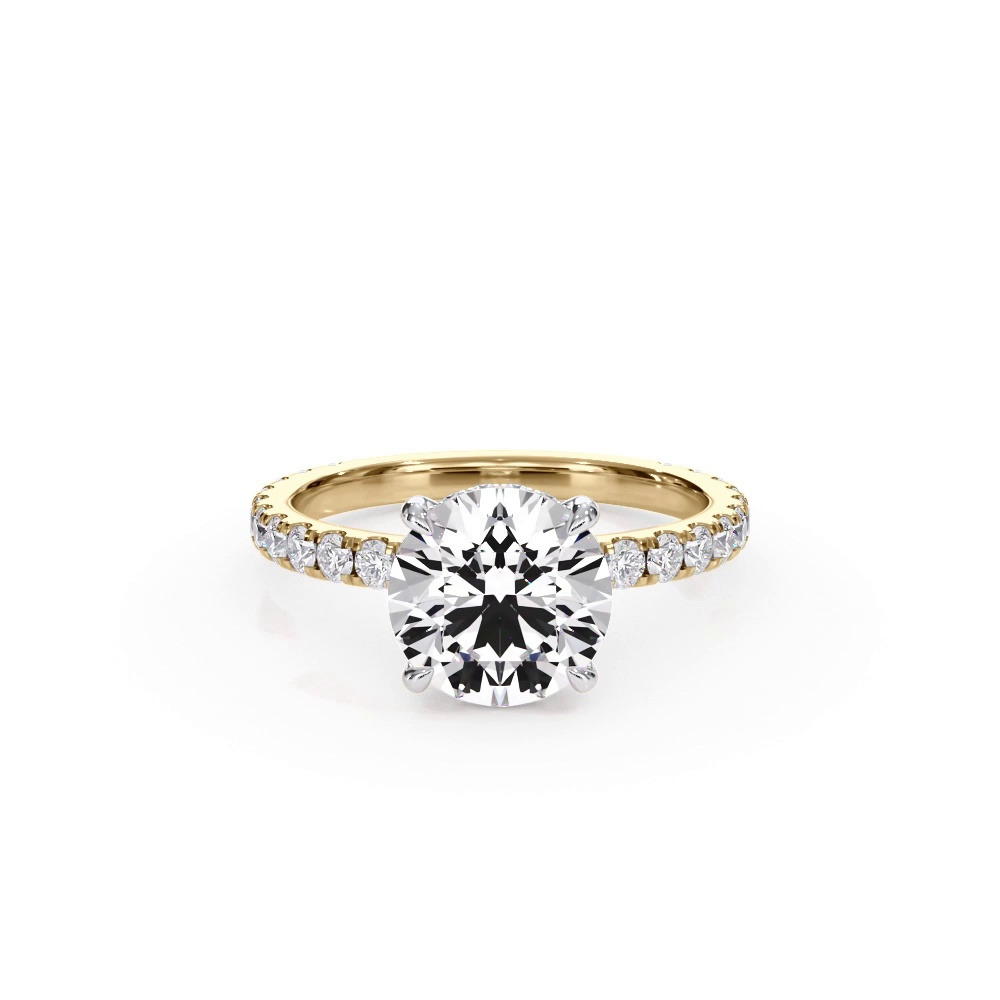 360 degree view of Bellora Two-Tone Pavé Hidden Halo Lab Engagement Ring (2mm)