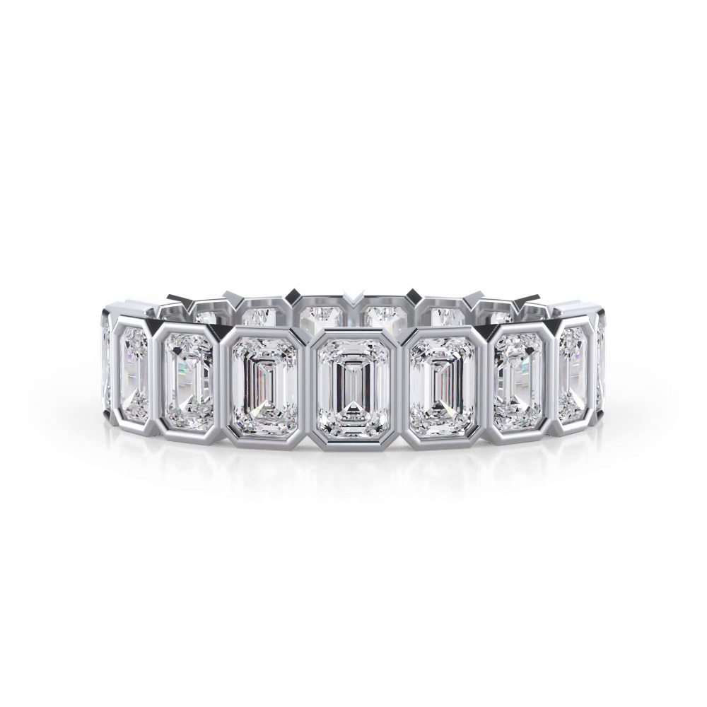 360 degree view of Emerald-Cut Bezel Diamond Eternity Ring (2.85ct. tw.)