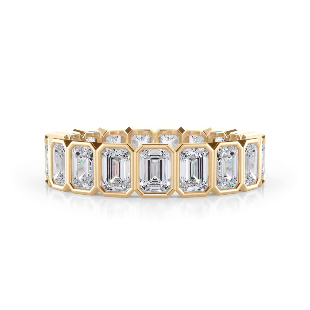360 degree view of Emerald-Cut Bezel Diamond Eternity Ring (2.85ct. tw.)