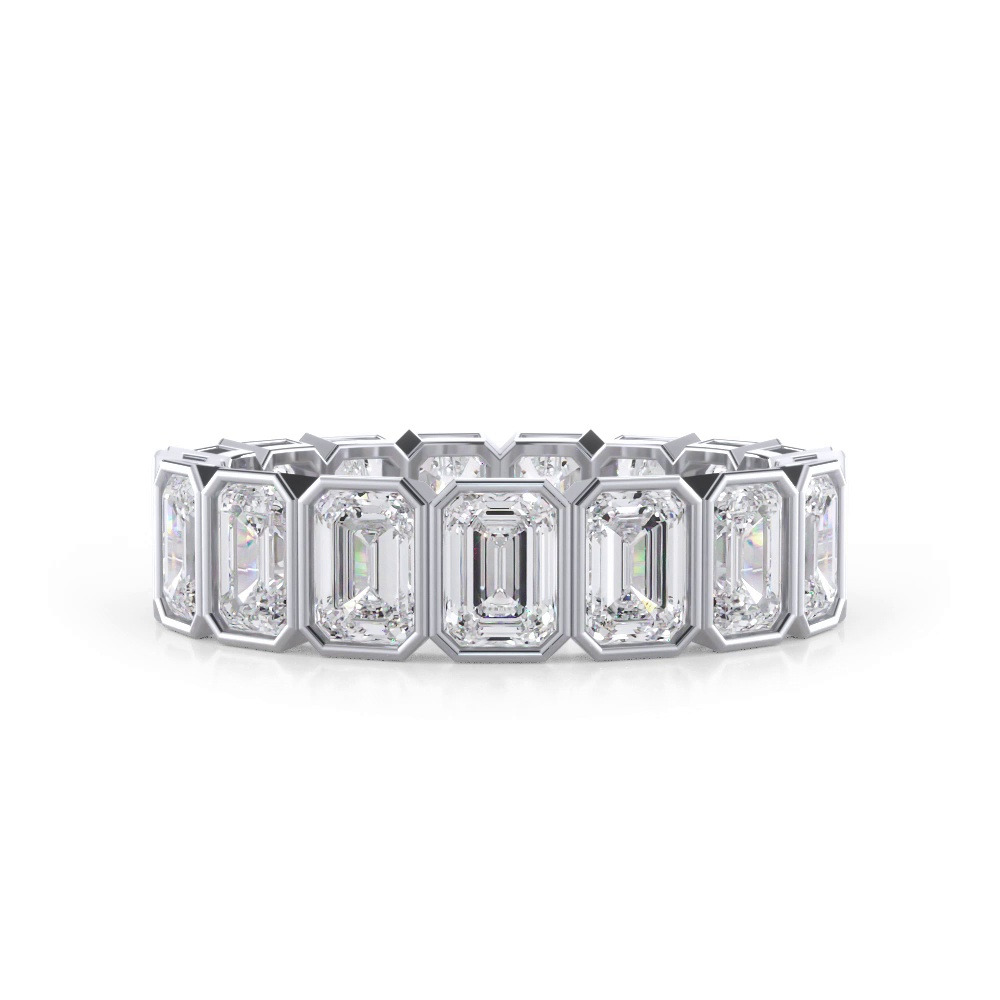 360 degree view of Emerald-Cut Bezel Lab Diamond Eternity Ring (4.00ct. tw.)