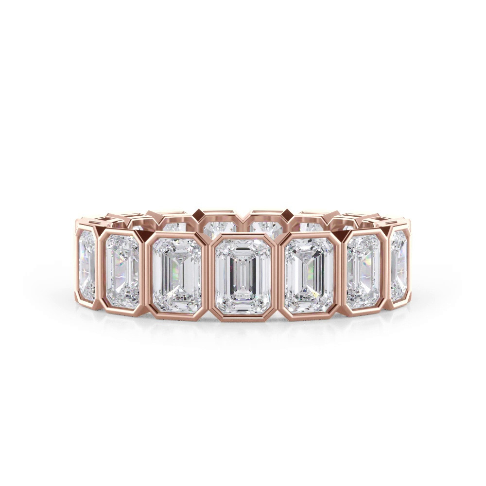 360 degree view of Emerald-Cut Bezel Diamond Eternity Ring (4.00ct. tw.)