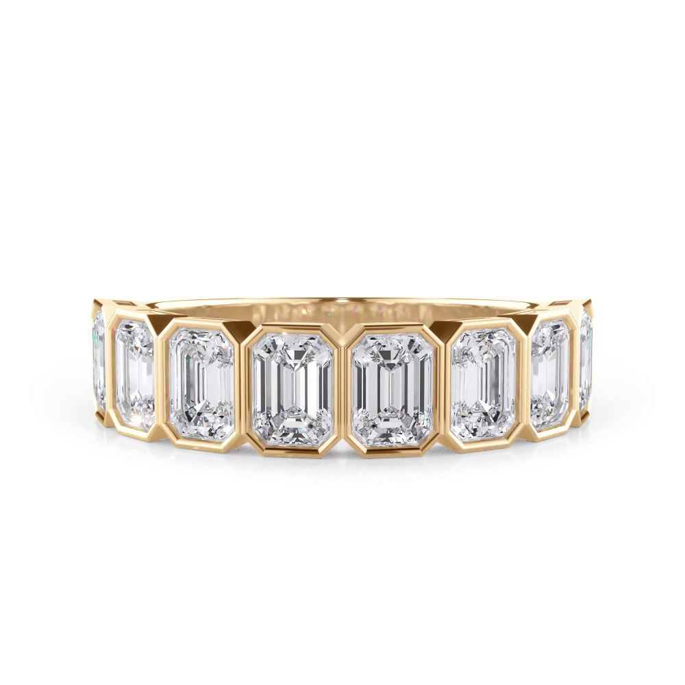 360 degree view of Emerald-Cut Lab Bezel Diamond Half Eternity Ring (2ct. tw.)