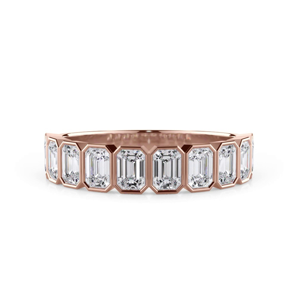 360 degree view of Emerald-Cut Lab Bezel Diamond Half Eternity Ring (1.50ct. tw.)