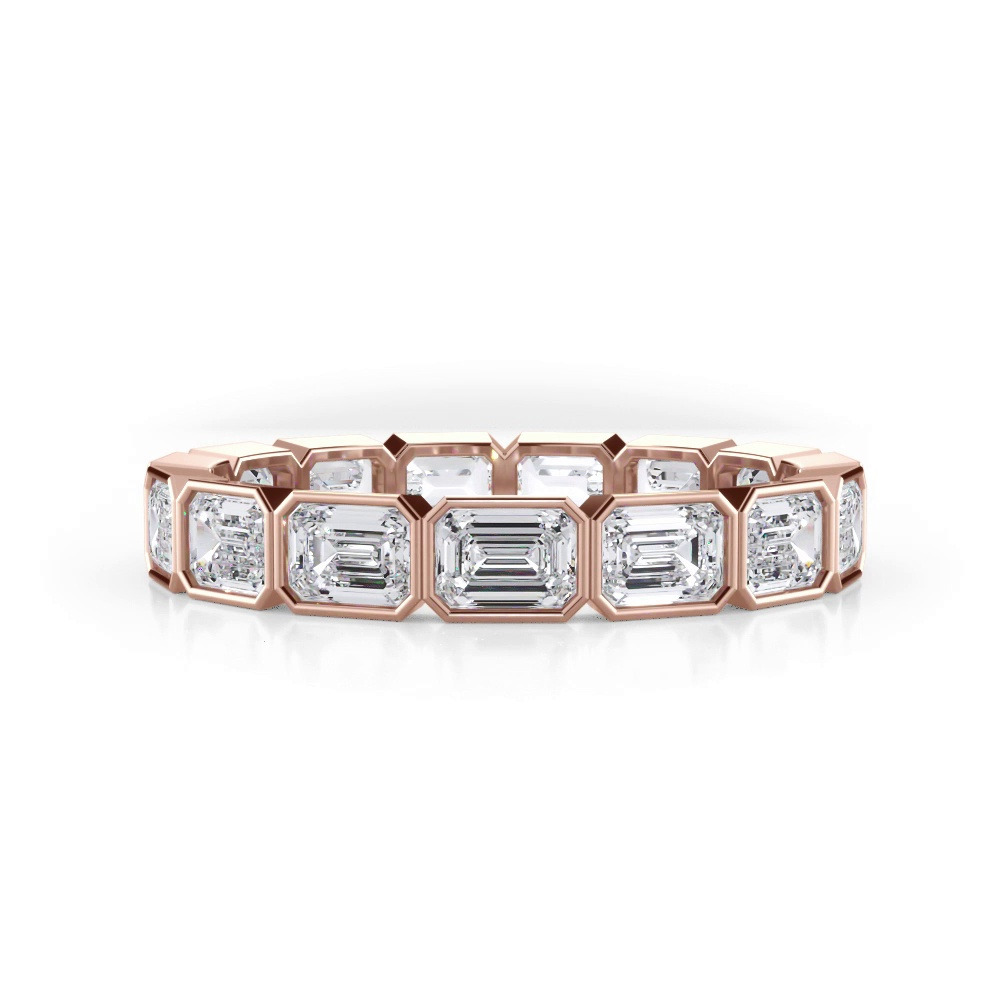 360 degree view of East-West Emerald-Cut Bezel Lab Diamond Eternity Ring (2.10ct. tw.)