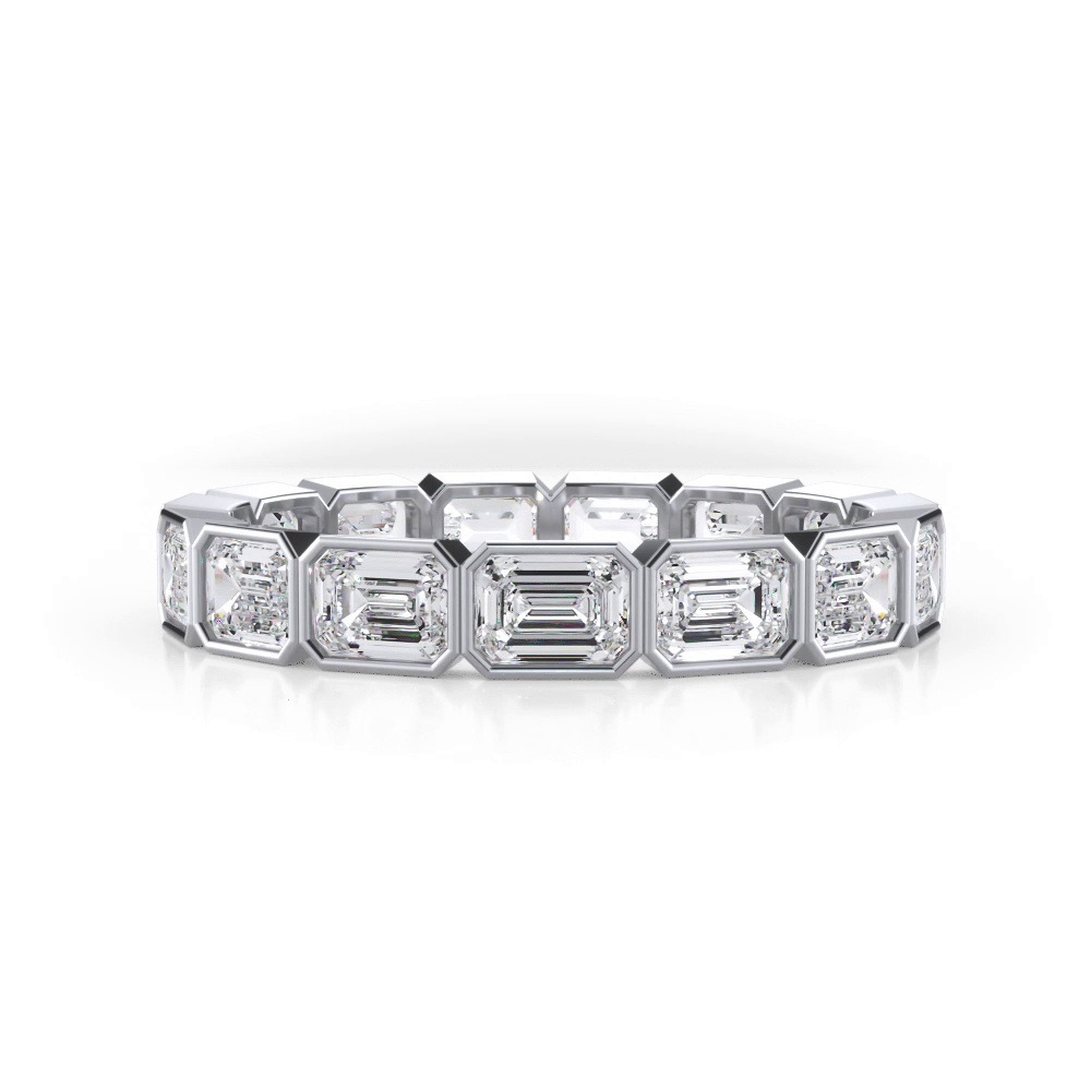 360 degree view of East-West Emerald-Cut Bezel Lab Diamond Eternity Ring (2.10ct. tw.)