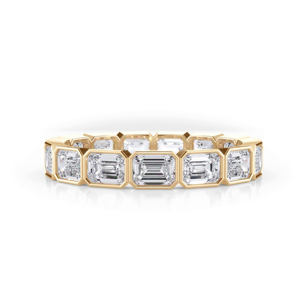 360 degree view of East-West Emerald-Cut Bezel Diamond Eternity Ring (2.10ct. tw.)