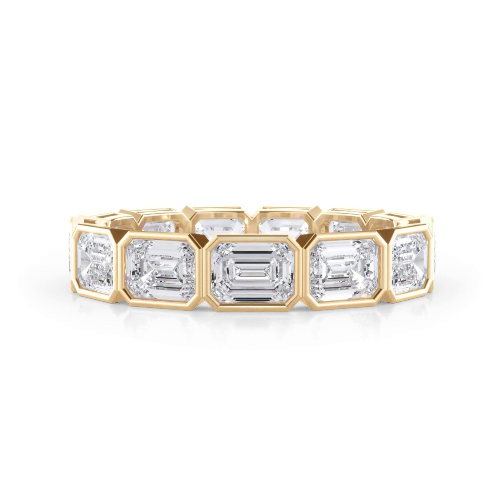 360 degree view of East-West Emerald-Cut Bezel Diamond Eternity Ring (3.00ct. tw.)