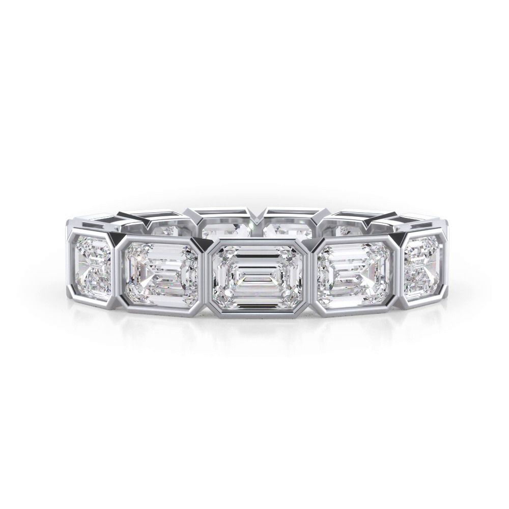 360 degree view of East-West Emerald-Cut Bezel Lab Diamond Eternity Ring (4.00ct. tw.)