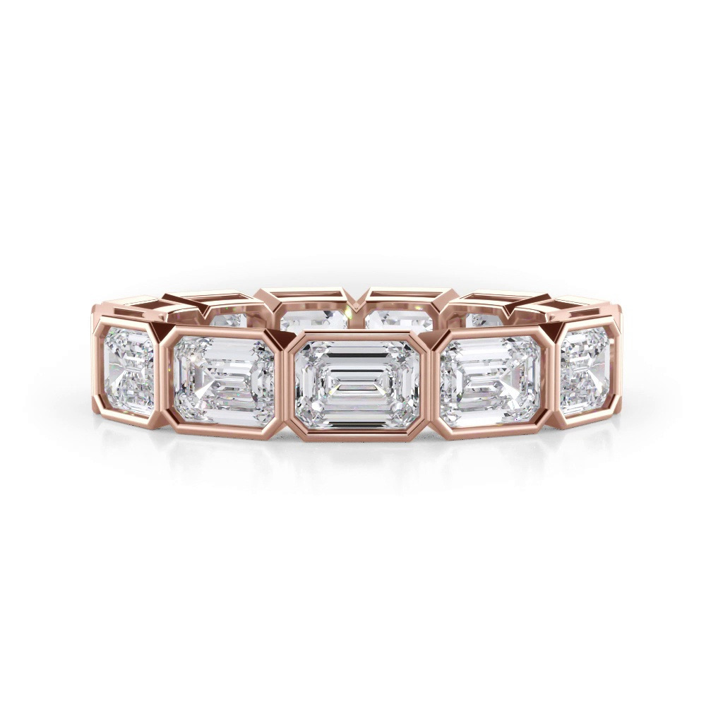 360 degree view of East-West Emerald-Cut Bezel Diamond Eternity Ring (4.00ct. tw.)